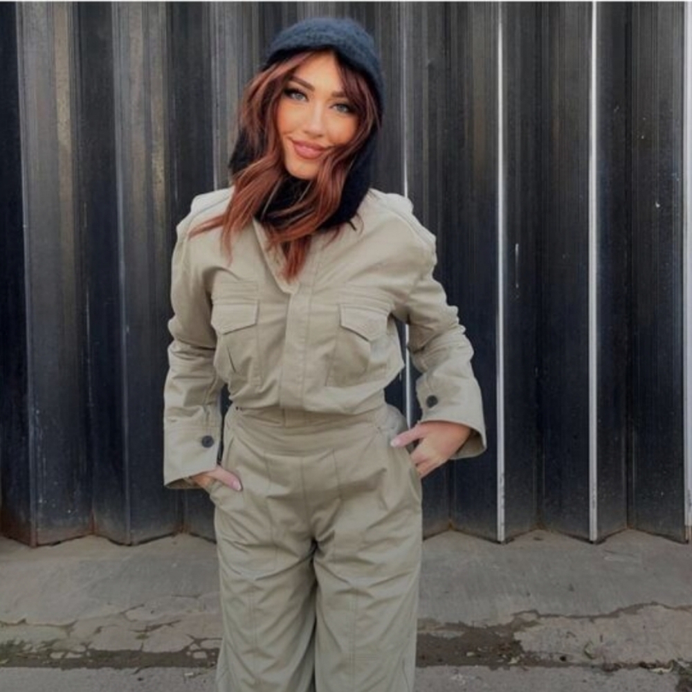ZARA FULL LENGTH GABARDINE JUMPSUIT